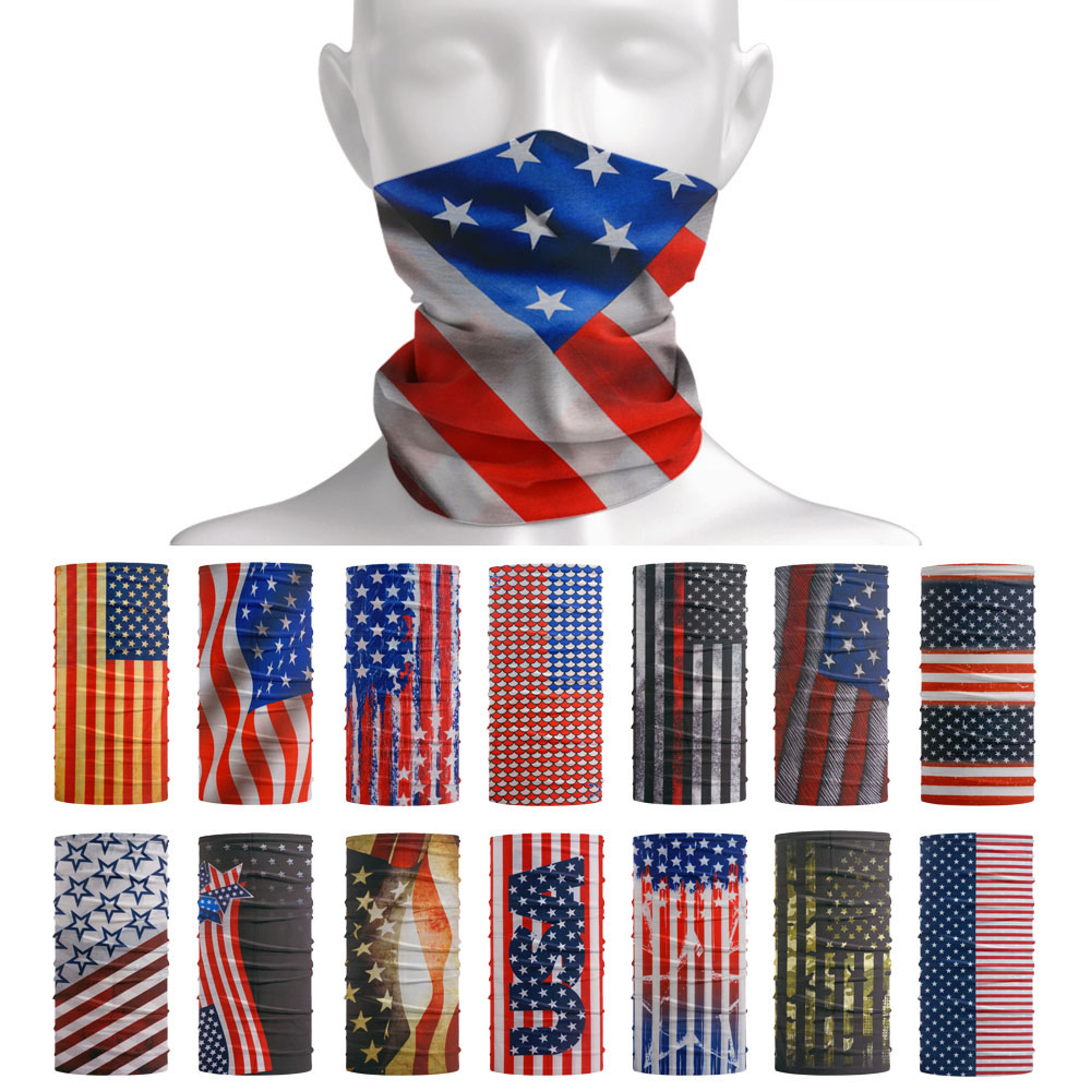 Cycling Gear Man - Szalik przeciwsłoneczny z wzorem flagi USA