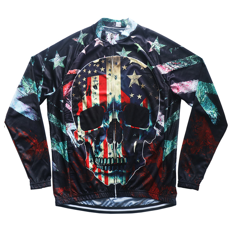 Cycling Gear Lycra - Kurtka rowerowa, czaszka USA, rower motocrossowy,