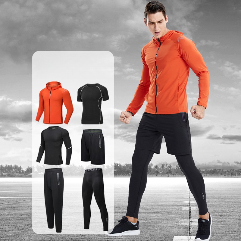 Cycling Gear Man - Męski 6-częściowy zestaw sportowy Luluesses, oddychający